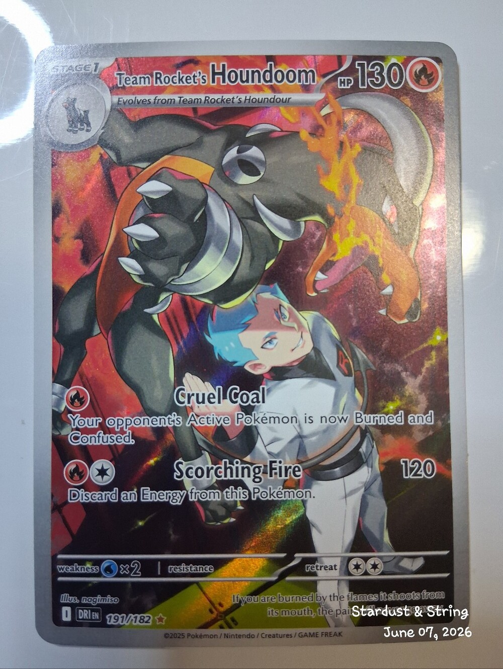 Pokemon Team Rocket's Houndoom 191/182 Destined Rivals Full Art Holo
